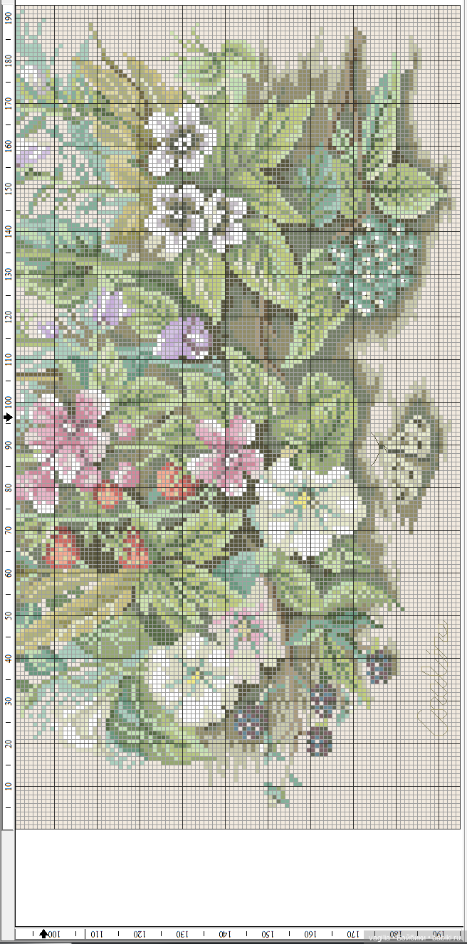 И снова цветы — Схемы вышивки крестом: фото узоров