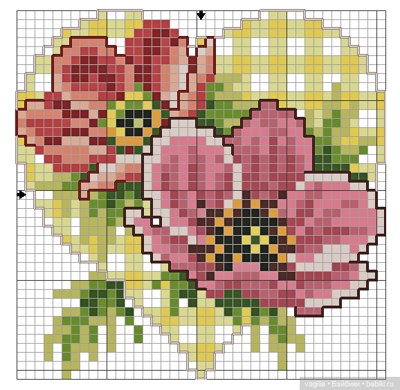 Сердечки — Схемы вышивки крестом: фото узоров