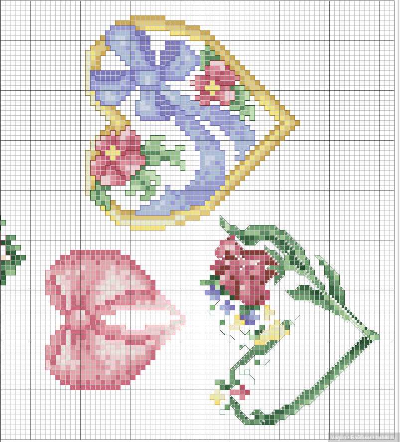 Сердечки — Схемы вышивки крестом: фото узоров