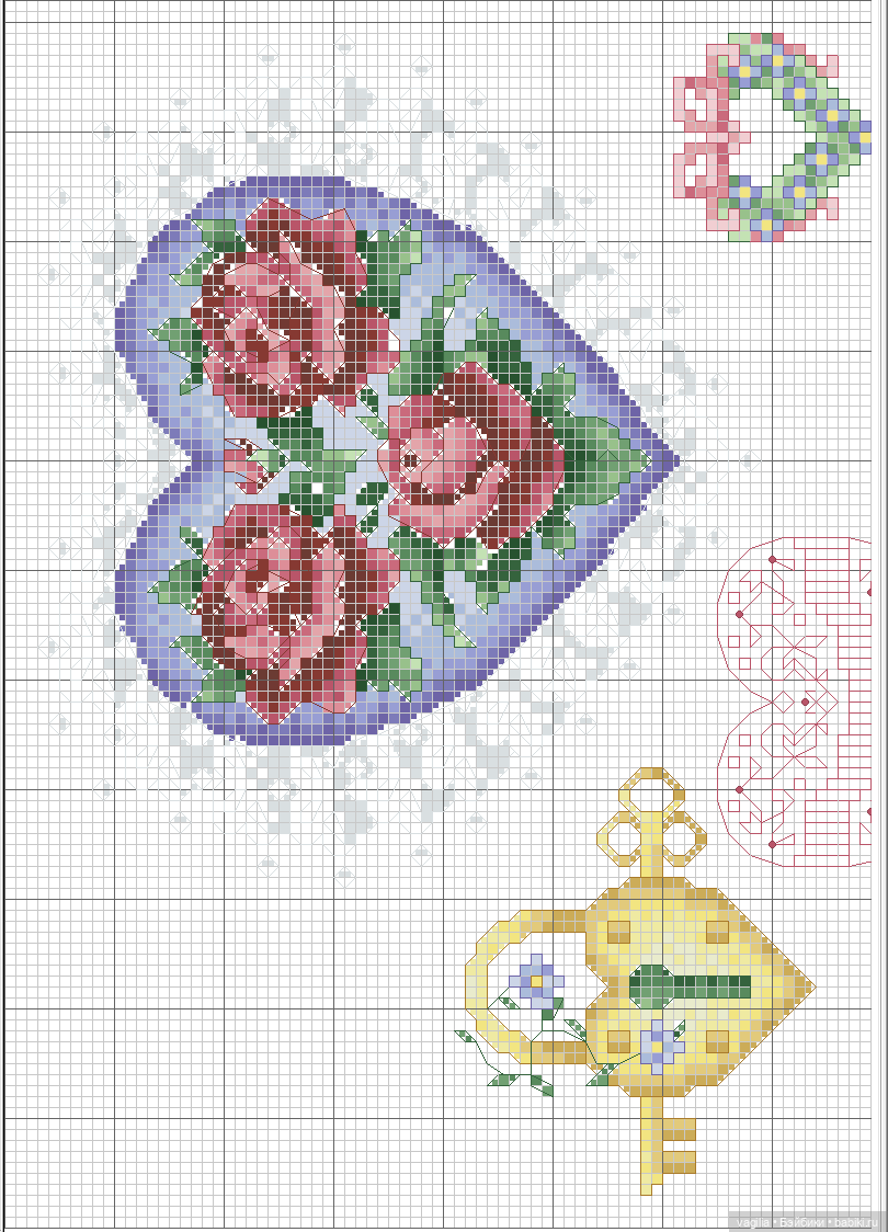 Сердечки — Схемы вышивки крестом: фото узоров