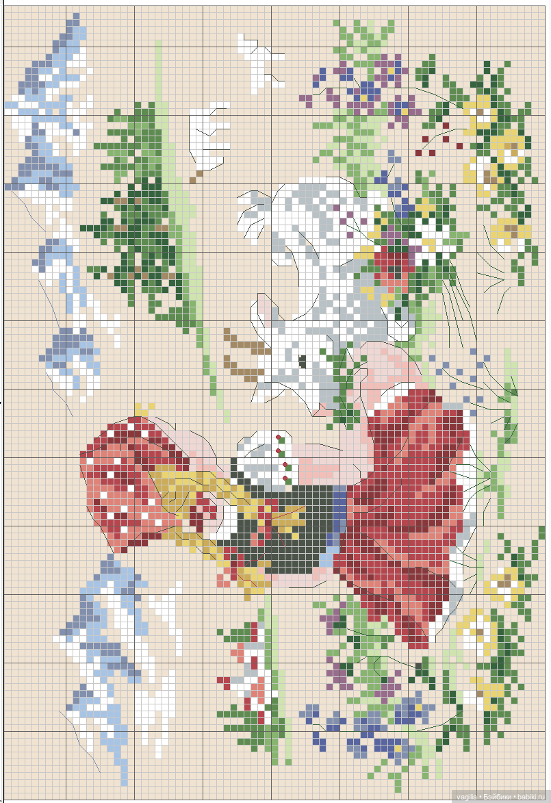 Дети и девушки — Схемы вышивки крестом: фото узоров (фото 8)