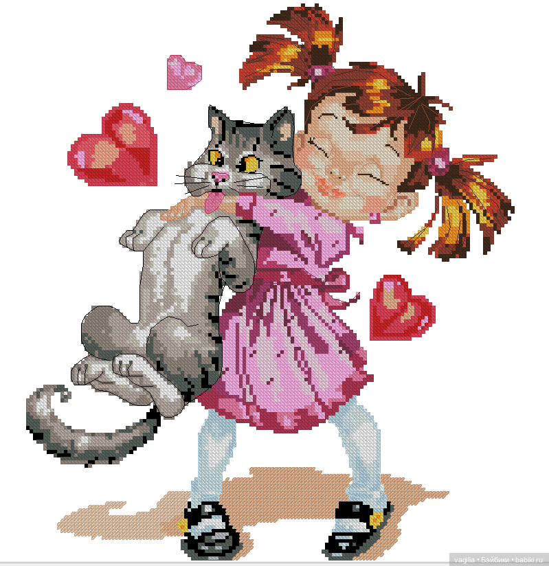 Дети и девушки — Схемы вышивки крестом: фото узоров (фото 10)