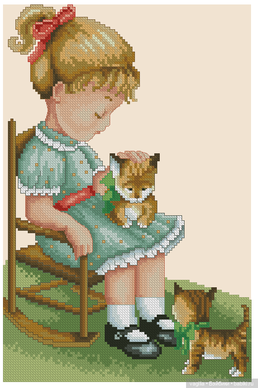 Дети и девушки — Схемы вышивки крестом: фото узоров