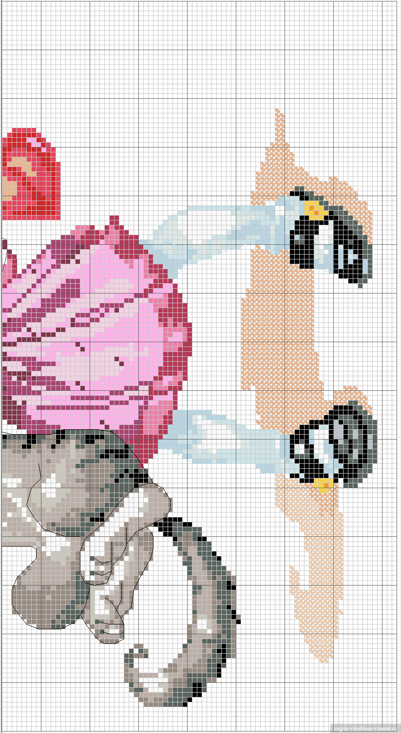 Дети и девушки — Схемы вышивки крестом: фото узоров