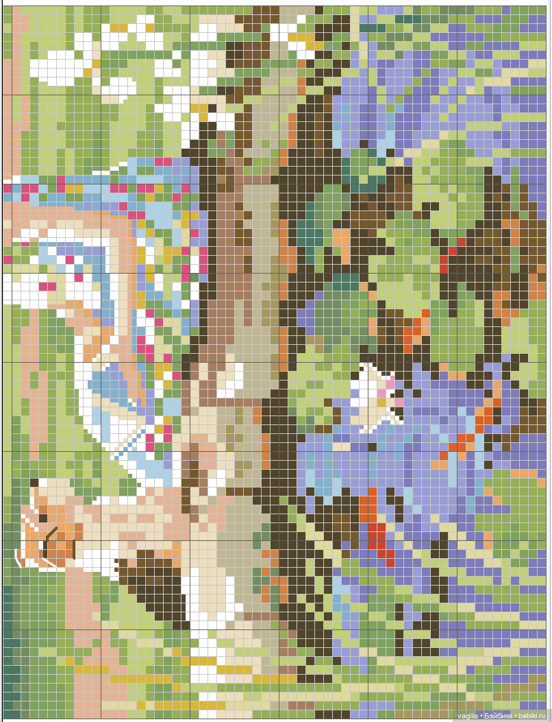 Дети и девушки — Схемы вышивки крестом: фото узоров