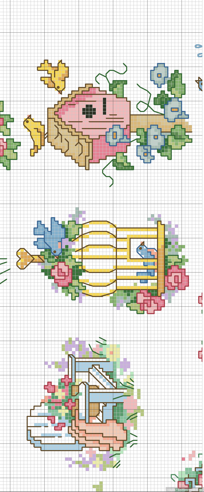 И снова микс крестиком — Схемы вышивки крестом: фото узоров