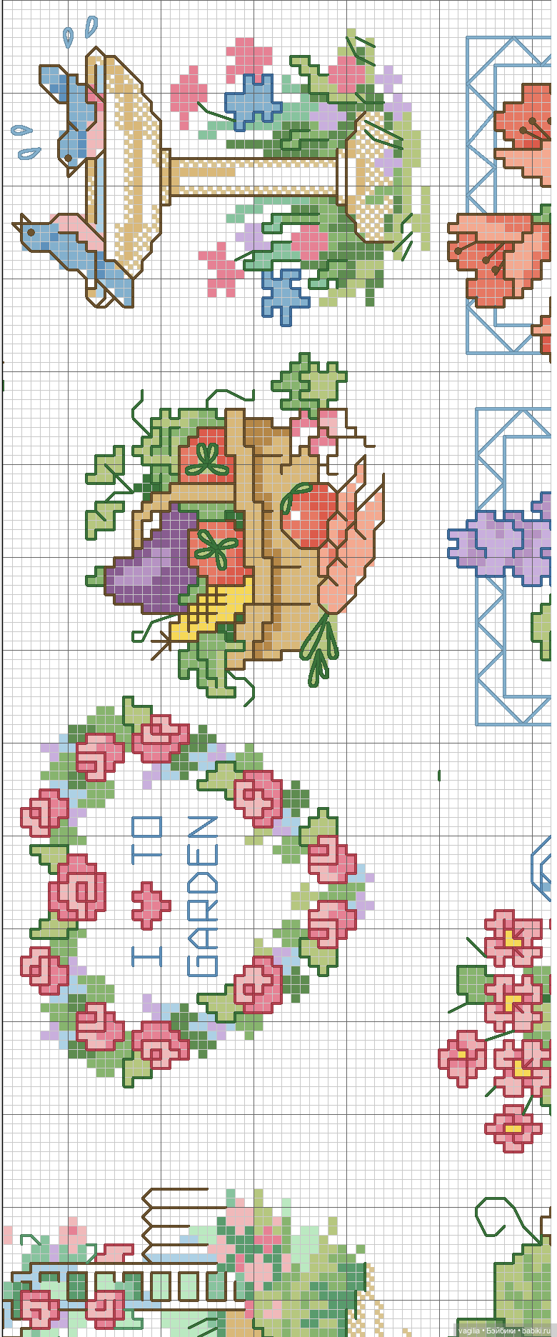 И снова микс крестиком — Схемы вышивки крестом: фото узоров