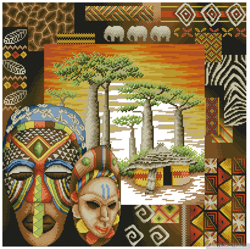 И снова микс крестиком — Схемы вышивки крестом: фото узоров