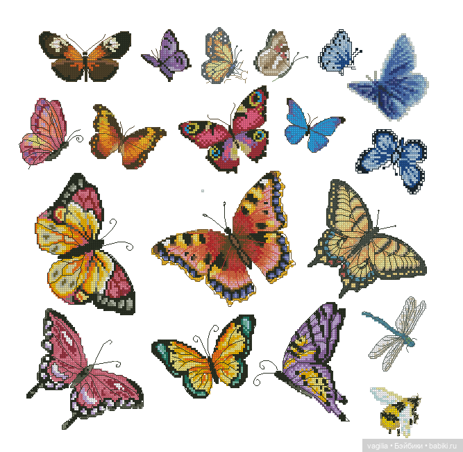 И снова микс крестиком — Схемы вышивки крестом: фото узоров