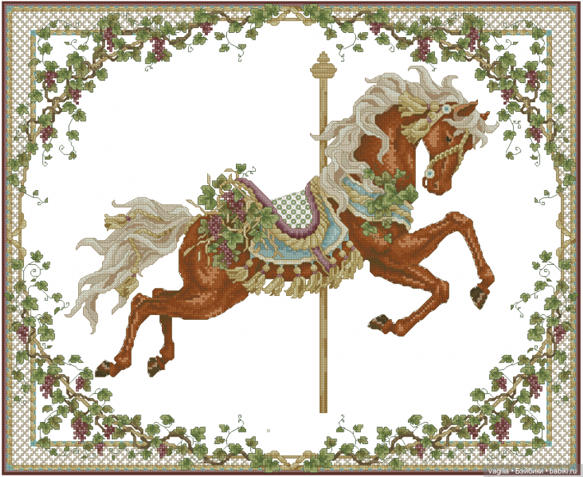 Сезонные лошадки крестиком