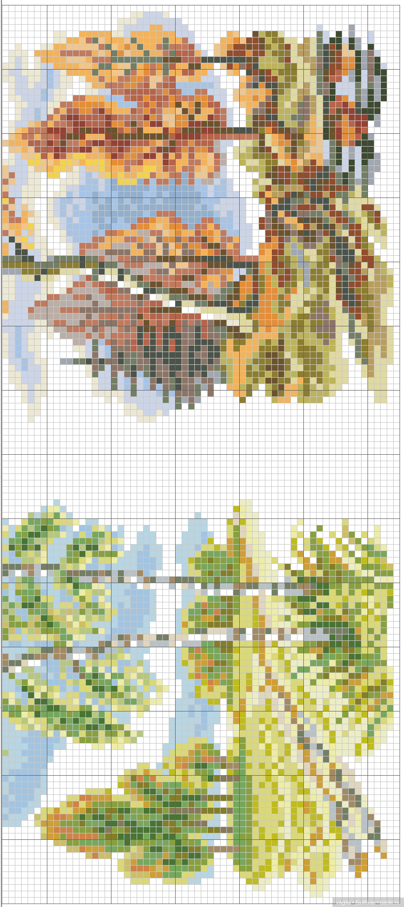 Уютные уголки на природе крестиком