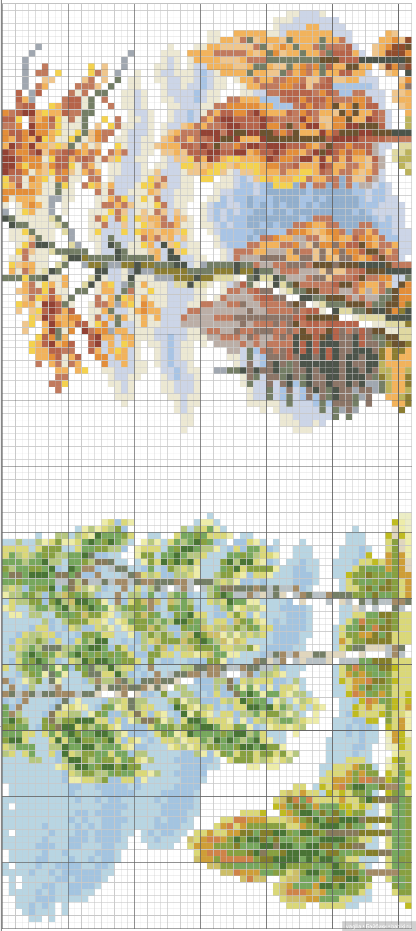 Уютные уголки на природе крестиком