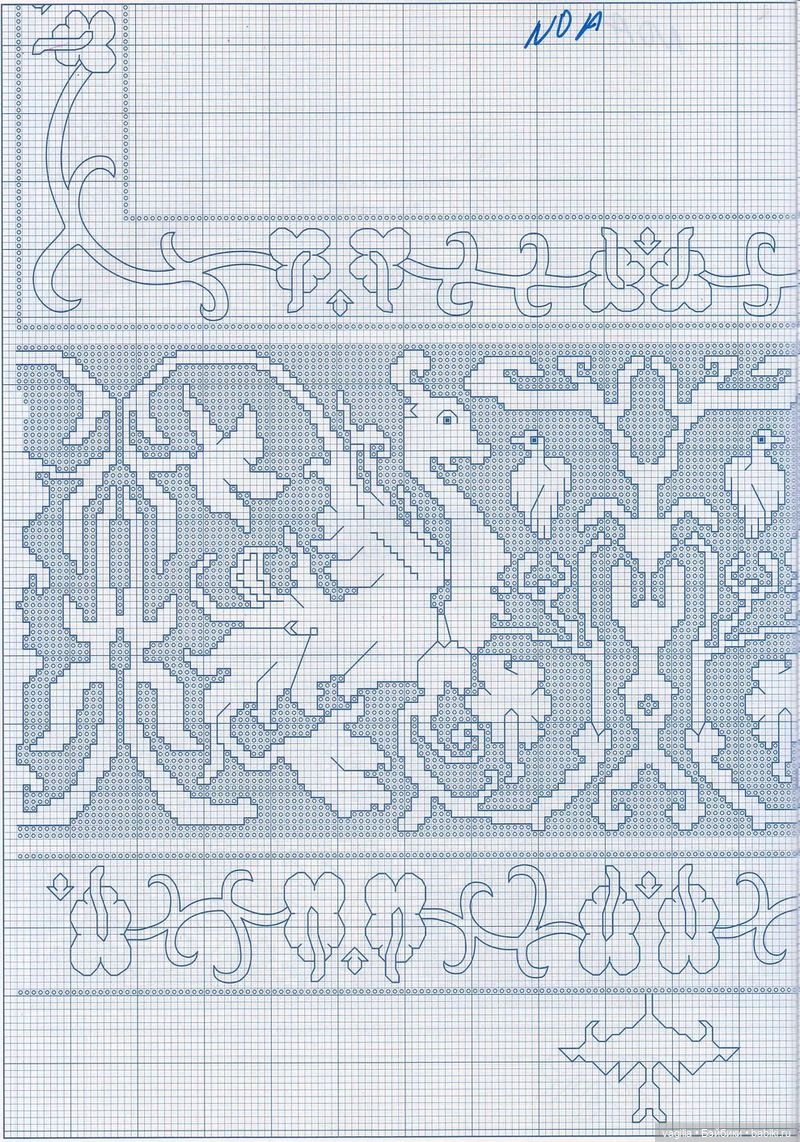 Бордюрчики крестиком — Схемы вышивки крестом: фото узоров