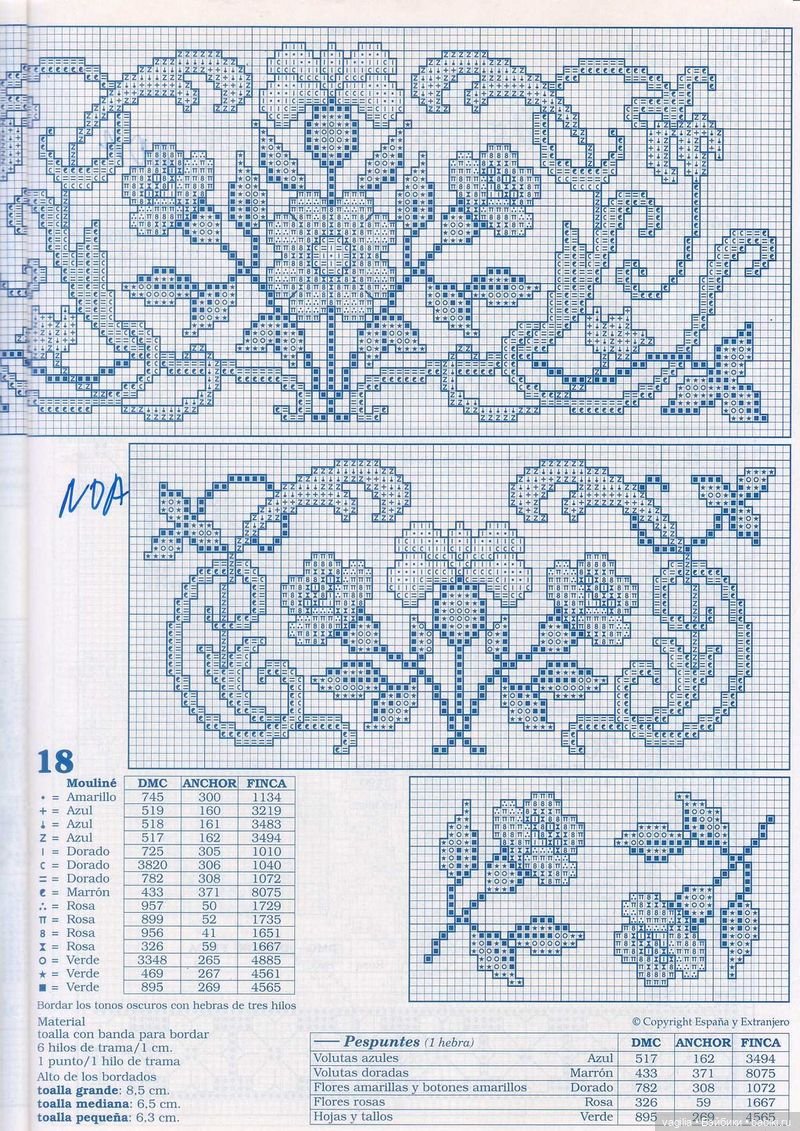Бордюрчики крестиком — Схемы вышивки крестом: фото узоров