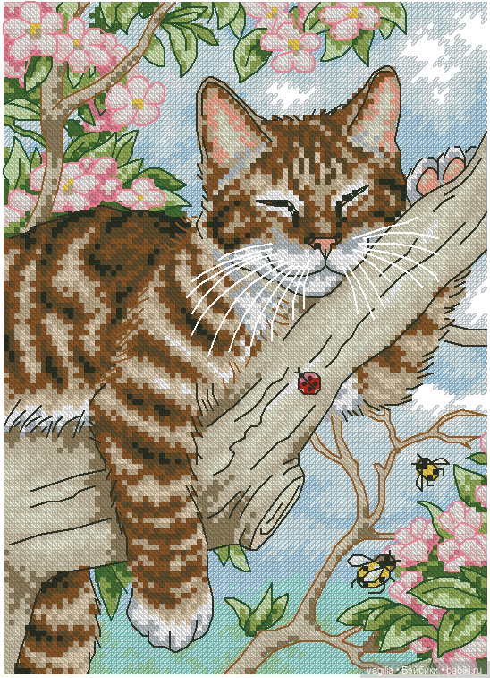 Котики крестиком — Схемы вышивки крестом: фото узоров (фото 6)