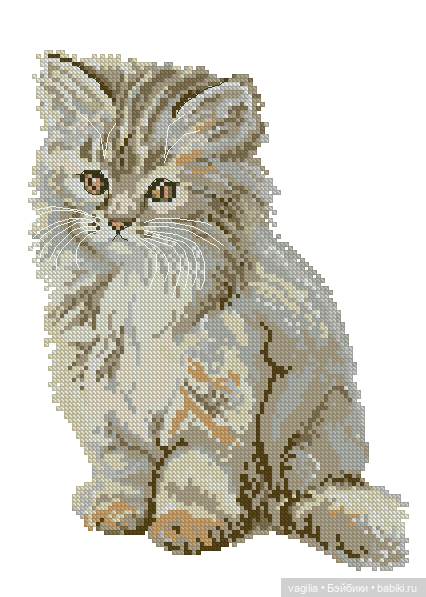 Котики крестиком — Схемы вышивки крестом: фото узоров