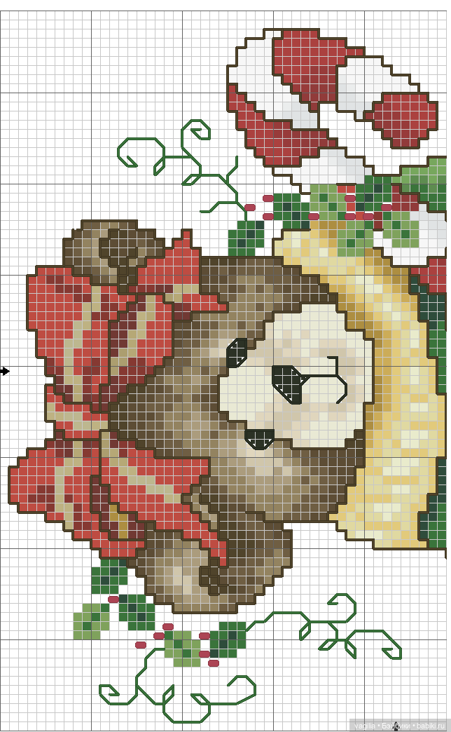 Мишка Тедди крестиком — Схемы вышивки крестом: фото узоров