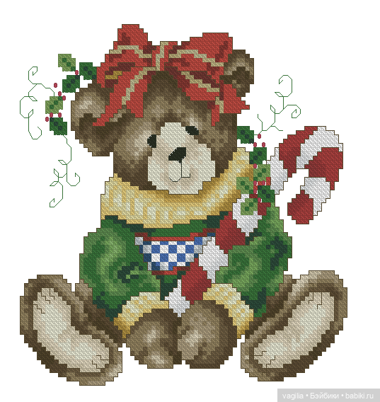 Мишка Тедди крестиком — Схемы вышивки крестом: фото узоров