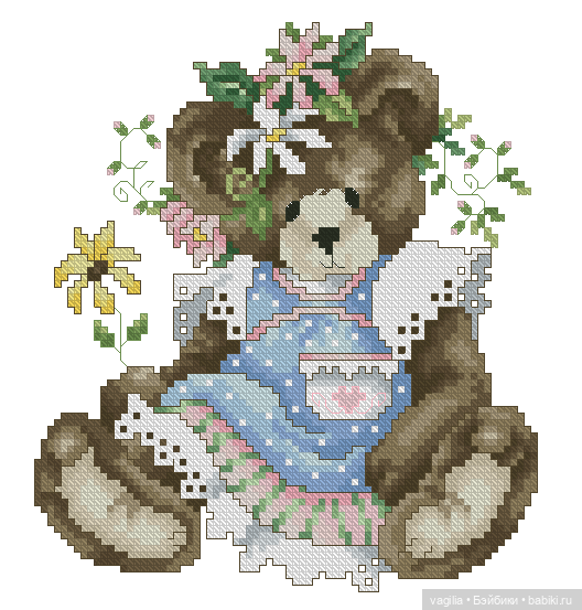 Мишка Тедди крестиком — Схемы вышивки крестом: фото узоров