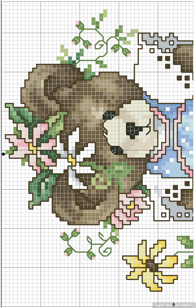 Мишка Тедди крестиком — Схемы вышивки крестом: фото узоров