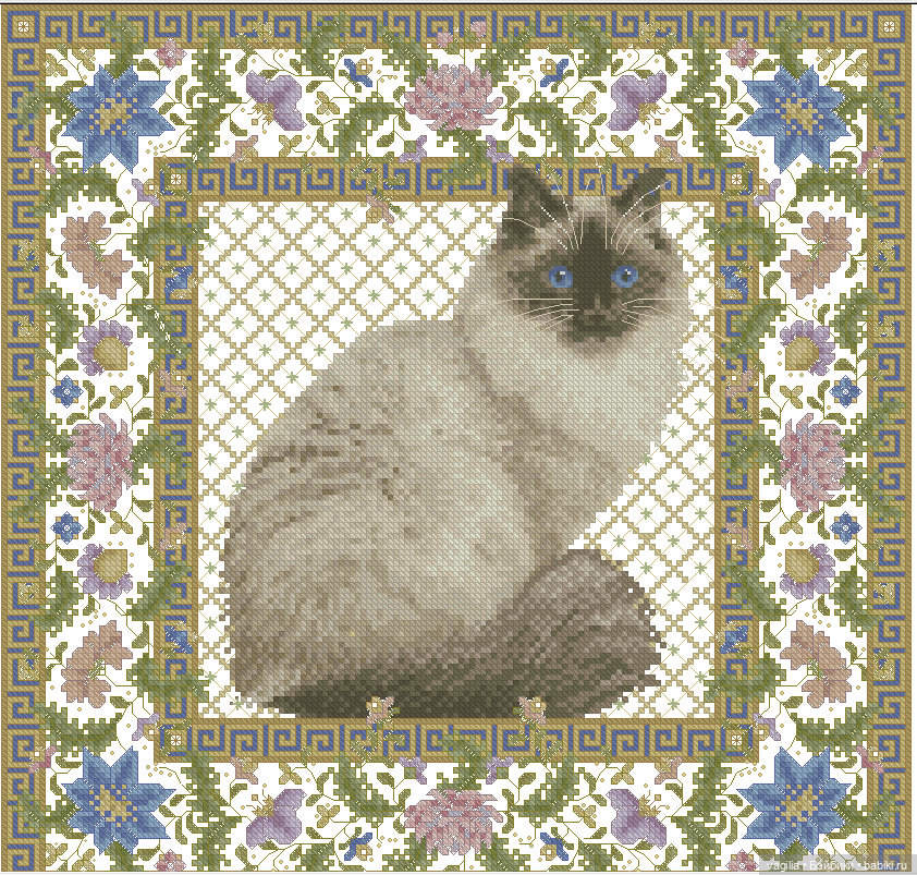 Котики 2 крестиком — Схемы вышивки крестом: фото узоров