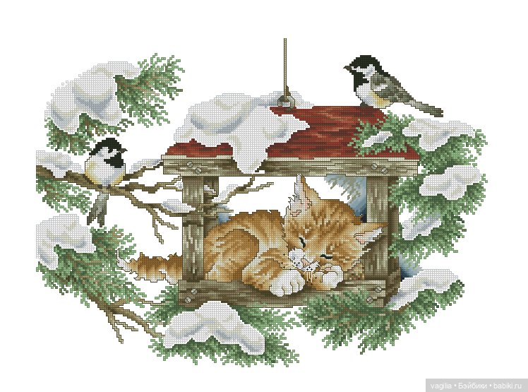 Котики. Вышивка крестиком