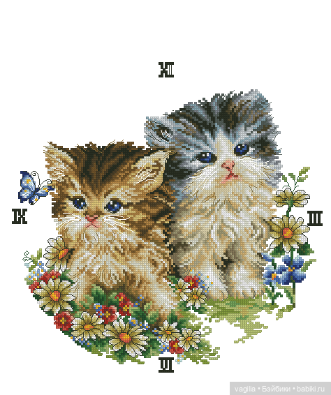 Котики 3 крестиком — Схемы вышивки крестом: фото узоров