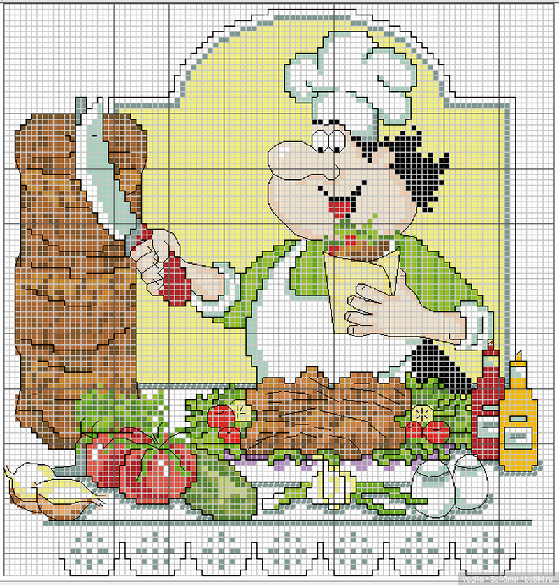 Поварята крестиком — Схемы вышивки крестом: фото узоров