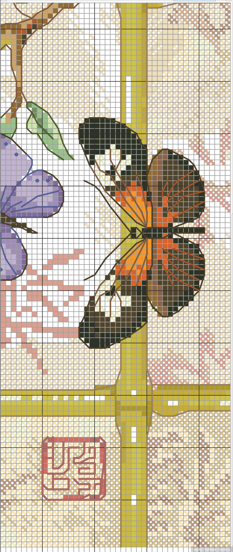 Не много бабочек крестиком