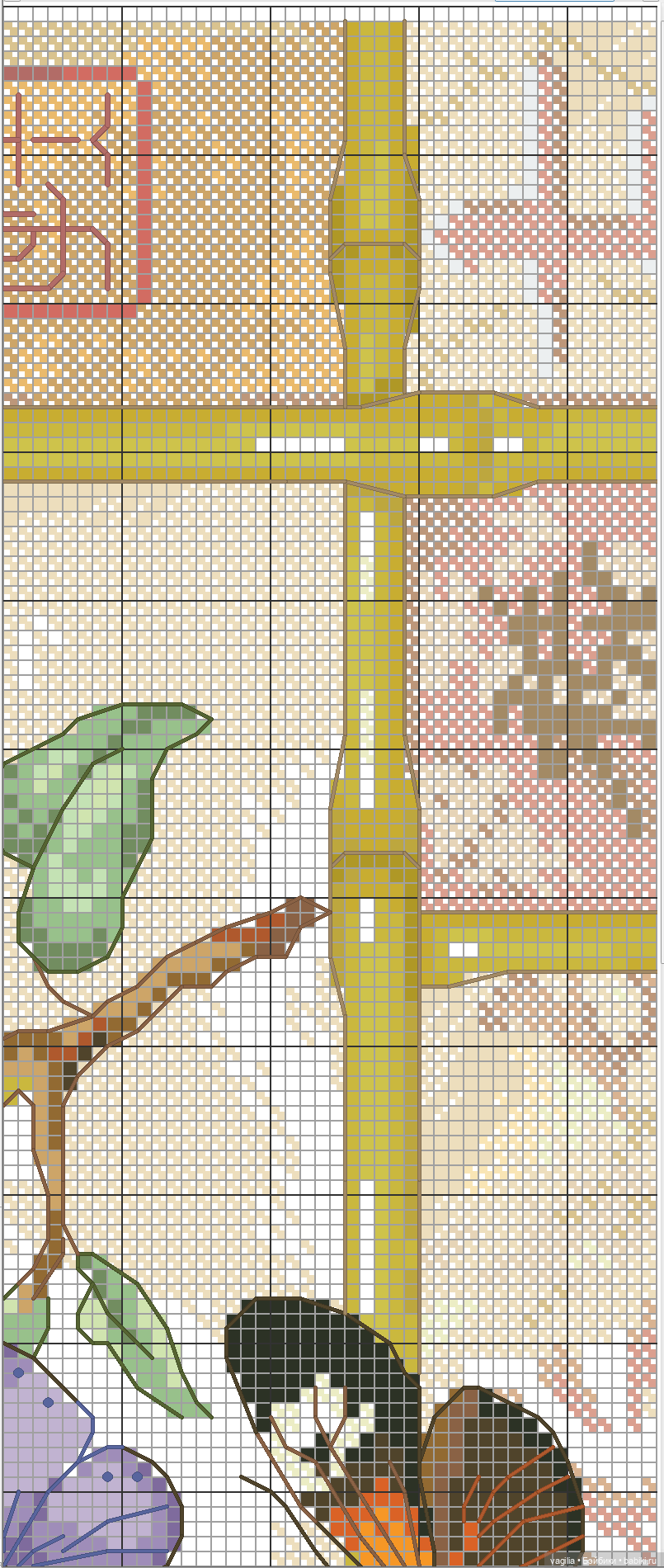 Не много бабочек крестиком