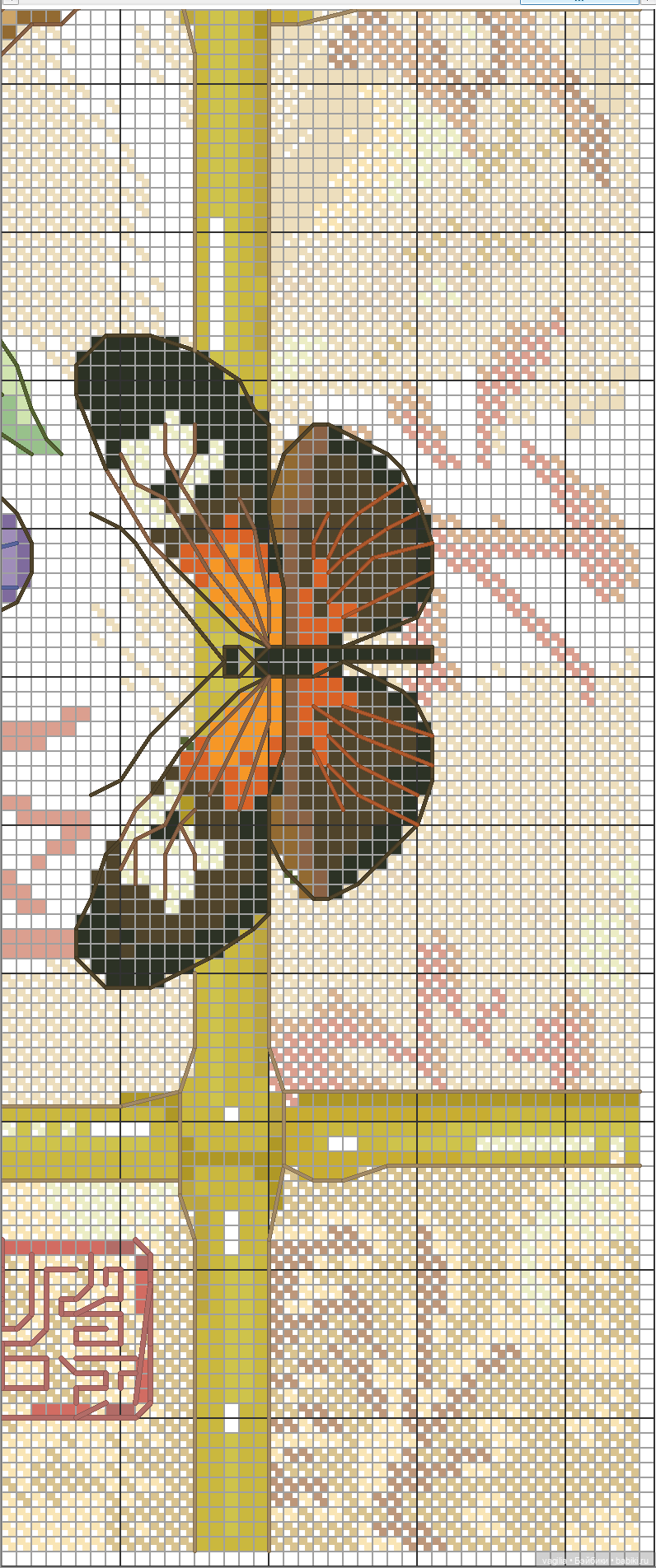 Не много бабочек крестиком