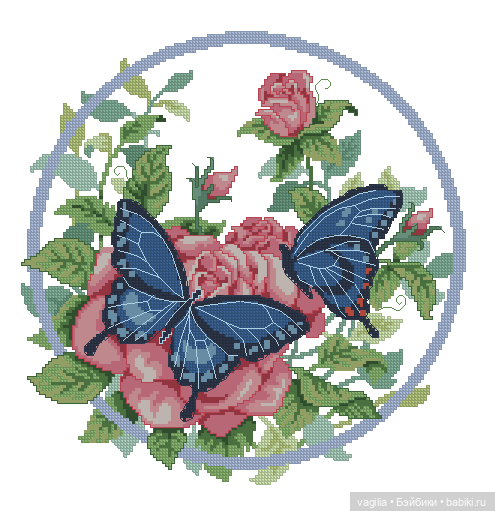 Не много бабочек крестиком