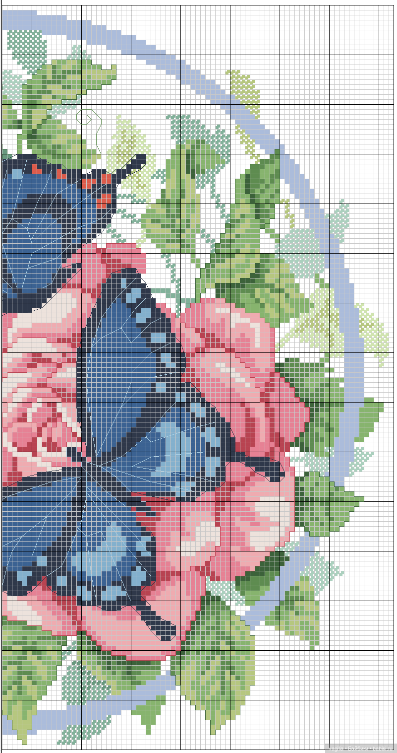 Не много бабочек крестиком