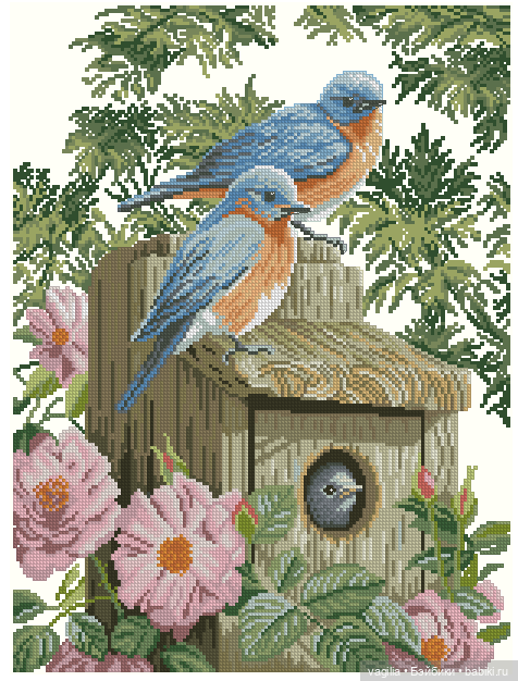 Птички крестиком — Схемы вышивки крестом: фото узоров