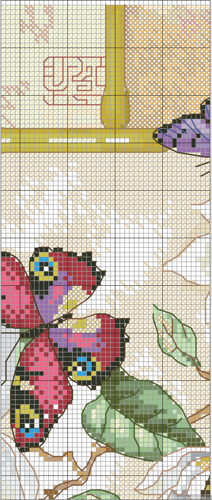 Не много бабочек крестиком