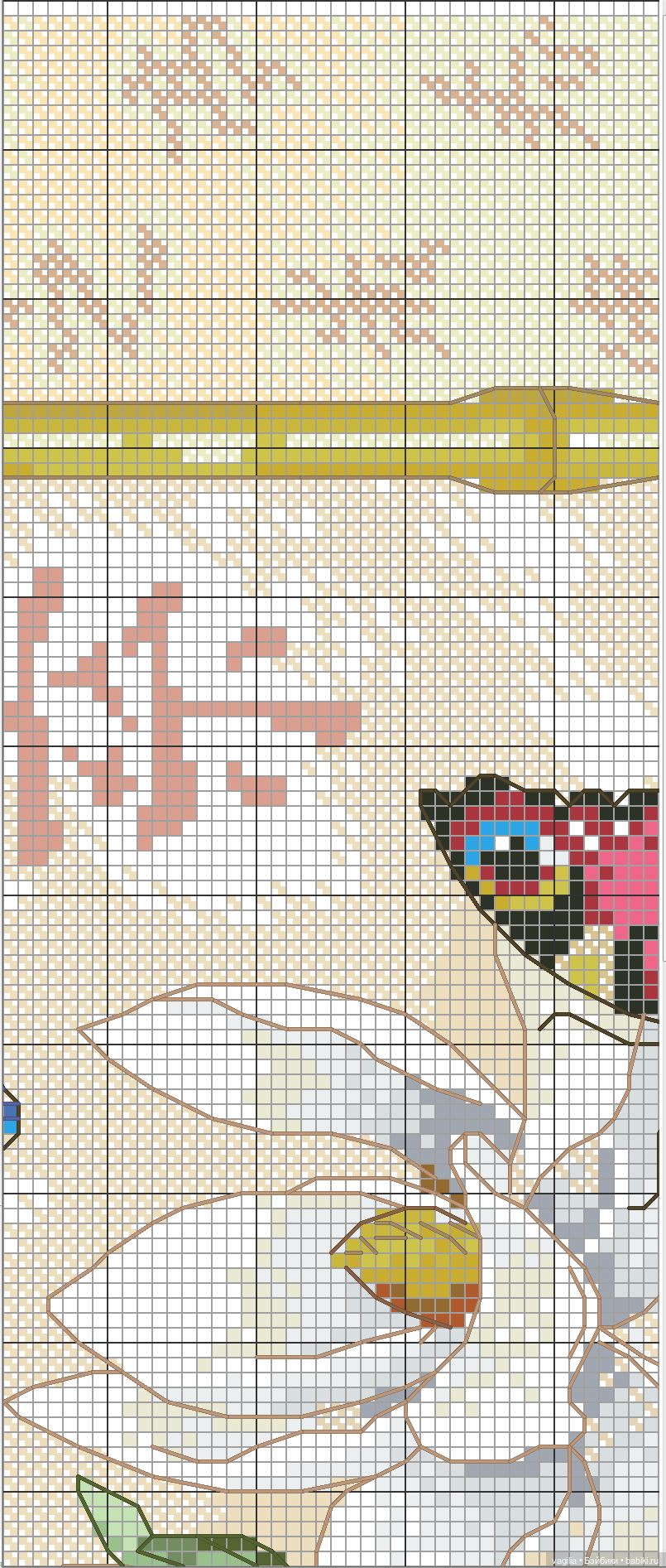 Не много бабочек крестиком