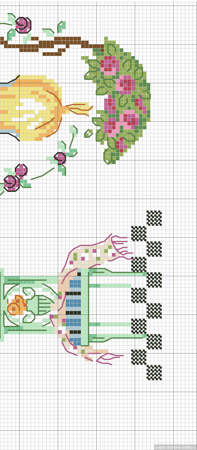 Модный топик 3 крестиком — Схемы вышивки крестом: фото узоров (фото 9)