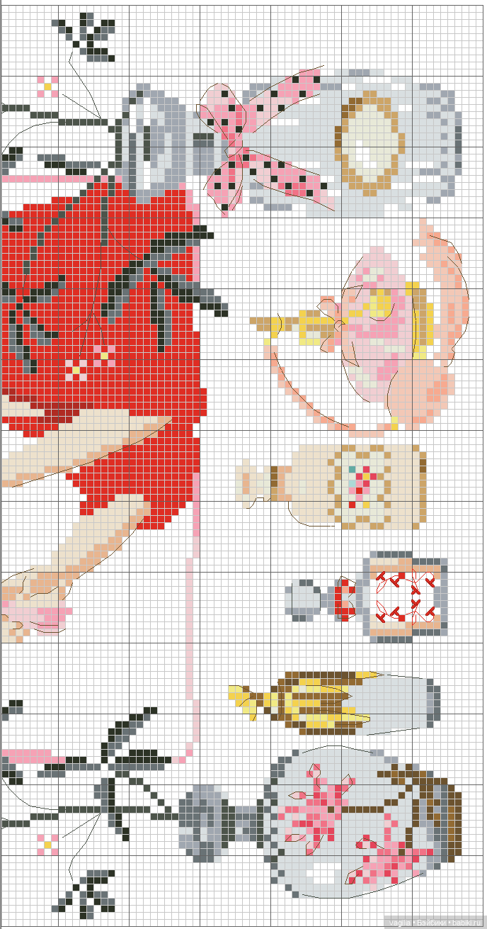 Модный топик крестиком 2 — Схемы вышивки крестом: фото узоров