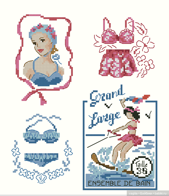 Модный топик 3 крестиком — Схемы вышивки крестом: фото узоров