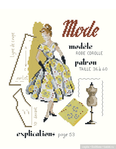 Модный топик крестиком 2 — Схемы вышивки крестом: фото узоров