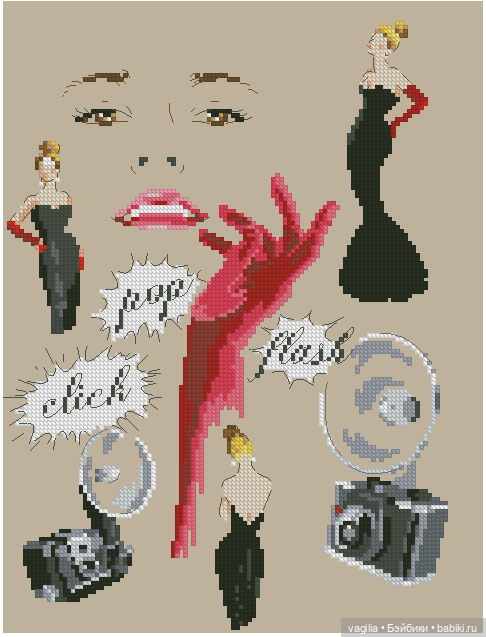 Модный топик крестиком 2 — Схемы вышивки крестом: фото узоров