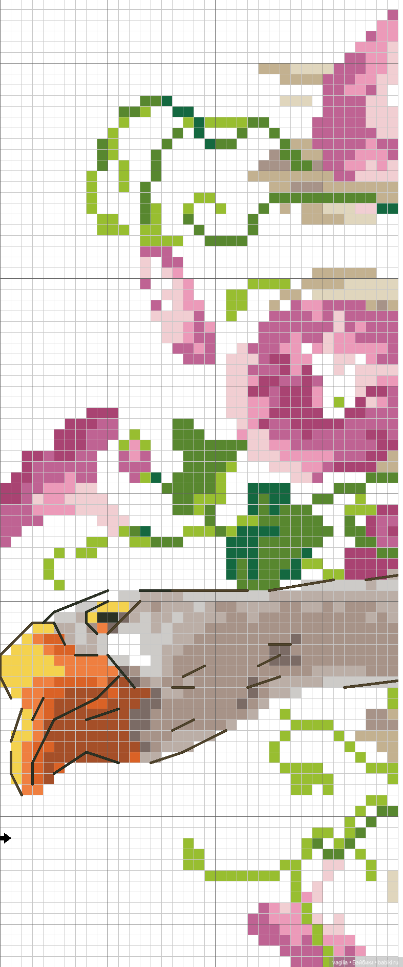 Крупные птицы крестом — Схемы вышивки крестом: фото узоров