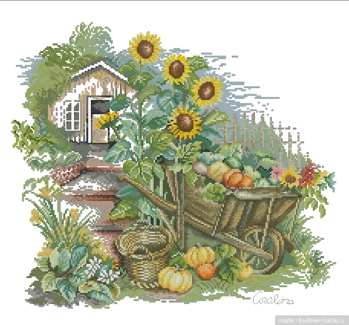 Садово огородные схемки крестиком