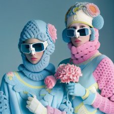 Забавная мода, фантастическое вязание.