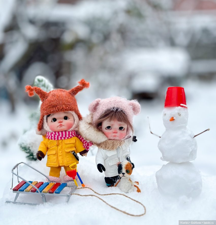 Зимние прогулки | Бэйбики Зимние прогулки — Лепка авторских кукол: полимерная глина (фото 6)