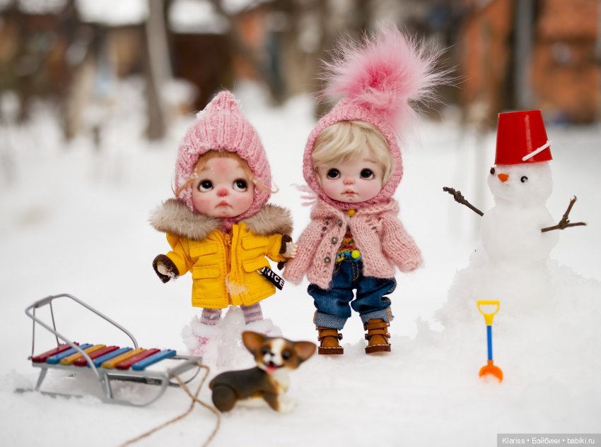 Зимние прогулки | Бэйбики Зимние прогулки — Лепка авторских кукол: полимерная глина (фото 2)