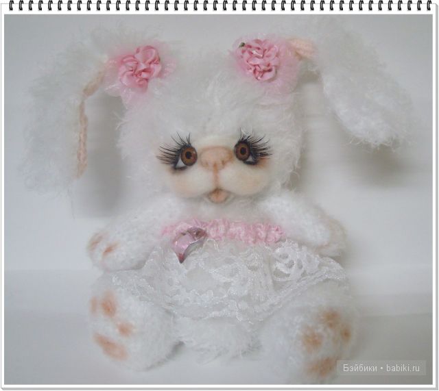 Нежное, воздушное создание. Моя зайка - игрушка вязанная крючком (фото 3)