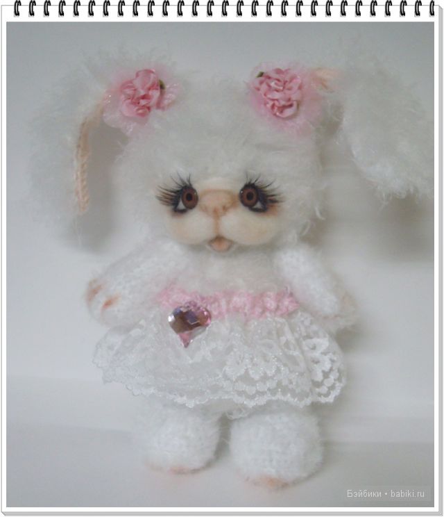 Нежное, воздушное создание. Моя зайка - игрушка вязанная крючком (фото 6)
