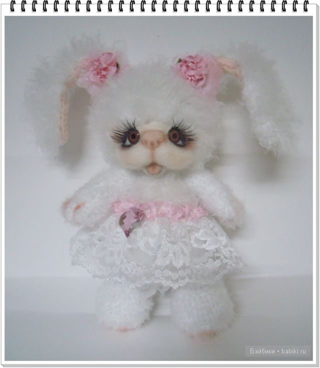 Нежное, воздушное создание. Моя зайка - игрушка вязанная крючком