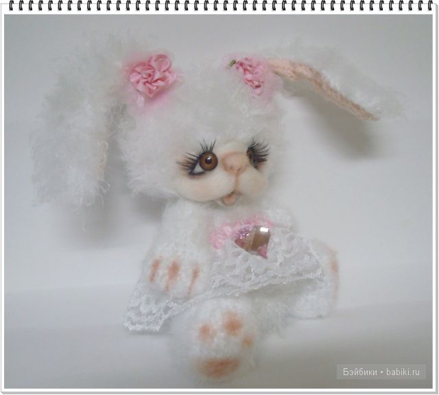 Нежное, воздушное создание. Моя зайка - игрушка вязанная крючком (фото 5)